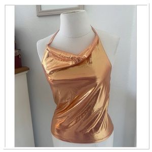 By Anthropologie Women’s Cowl-Neck Shine Halter Tank Top